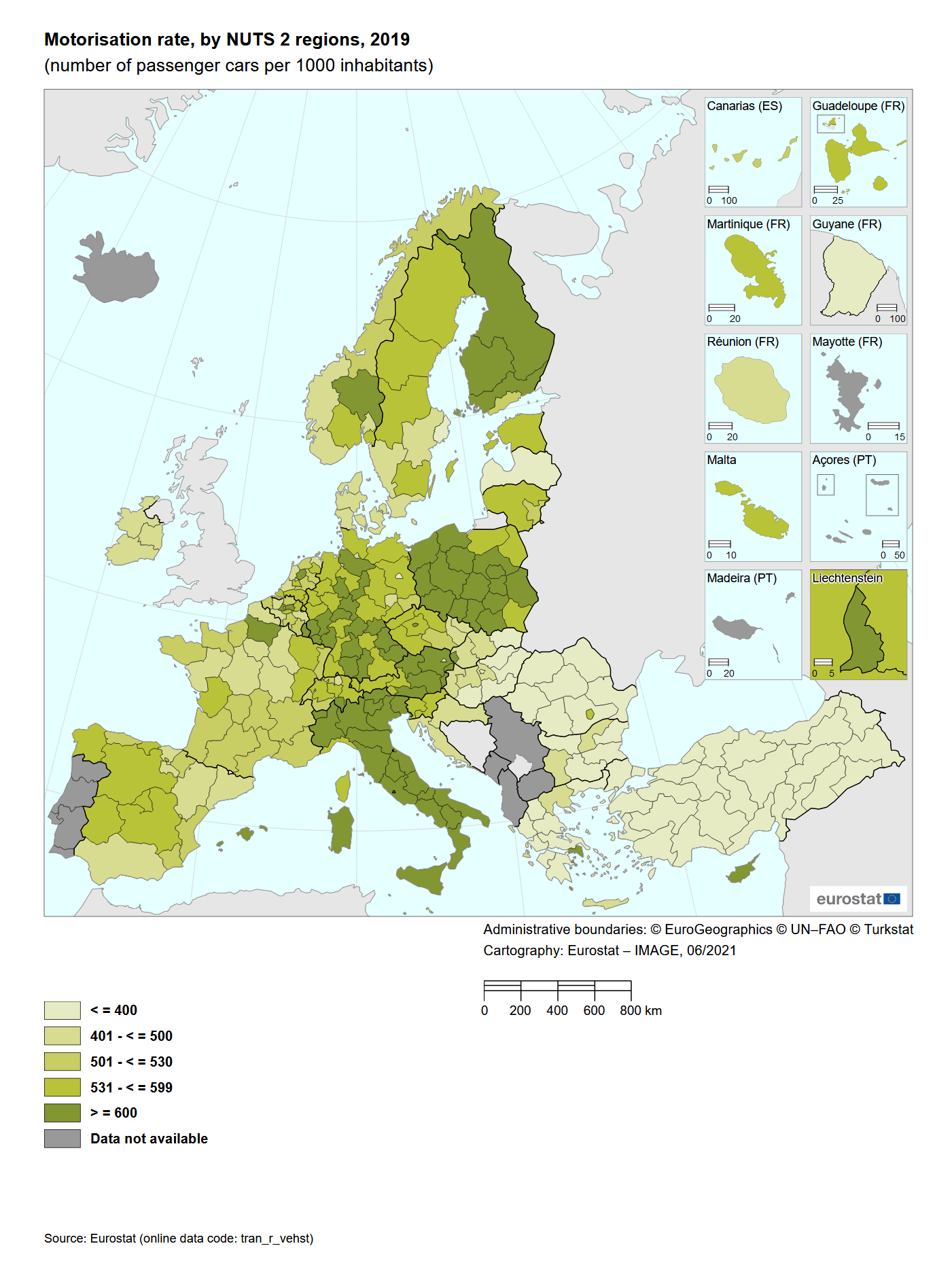 motorisation rate european countries 2019