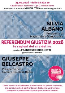 mercoledì 25 febbraio 2026, SAVE THE DATE Referendum Le ragioni del si e del no